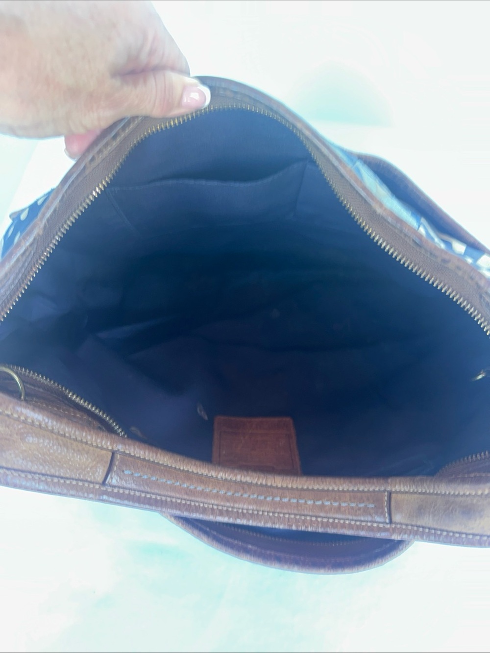 Coach Indigo Denim Blue Patchwork Ergo XL Hobo Handbag Purse Bag - Picture 10 of 17
